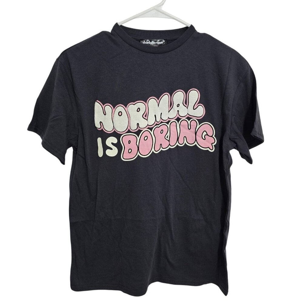 Charlotte Russe Normal is Boring oversized shirt In‎ Grey Size XL